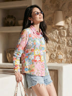Janasya Multi Shirt Crepe Top | Grocsy