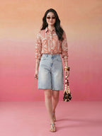 Janasya Rust Shirt Rayon Blend Top | Grocsy