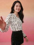 Janasya Off White Straight Chiffon Top | Grocsy