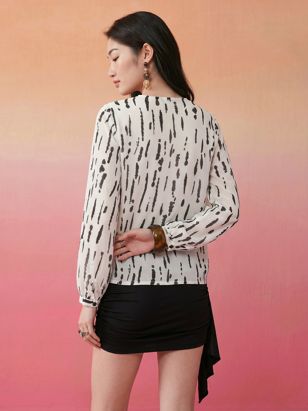 Janasya Off White Straight Chiffon Top | Grocsy