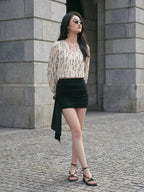 Janasya Off White Straight Chiffon Top | Grocsy
