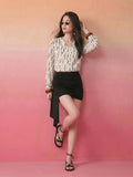 Janasya Off White Straight Chiffon Top | Grocsy