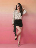 Janasya Off White Straight Chiffon Top | Grocsy
