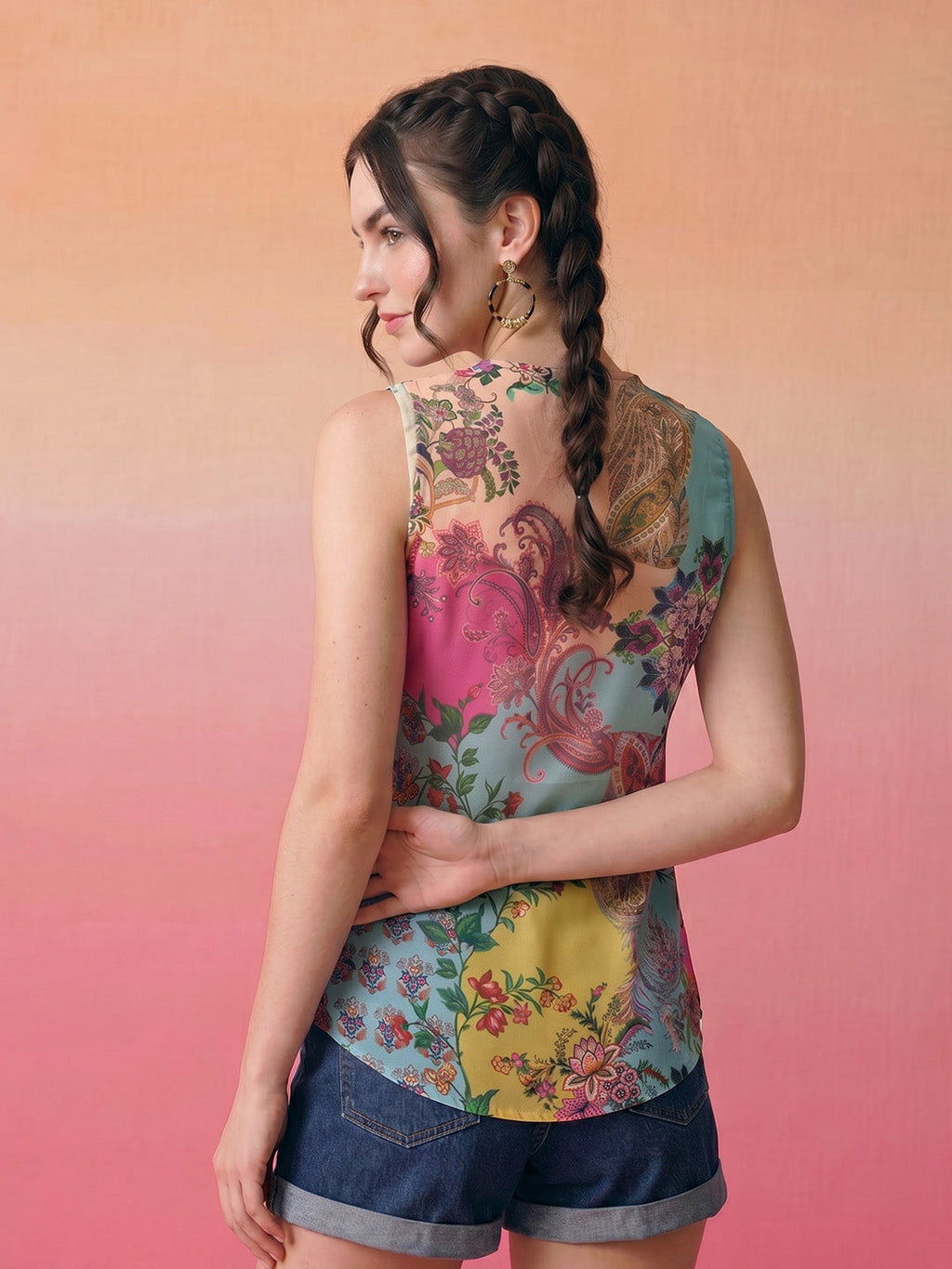 Janasya Multi A-Line Georgette Top | Grocsy
