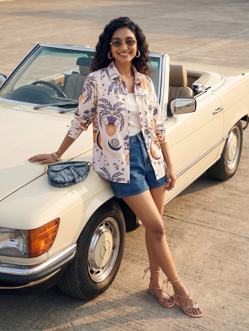 Janasya Cream Shirt Rayon Blend Top | Grocsy