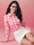 Janasya Baby Pink Shirt Crepe Top | Grocsy