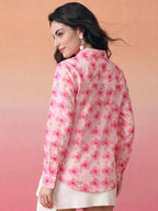 Janasya Baby Pink Shirt Crepe Top | Grocsy