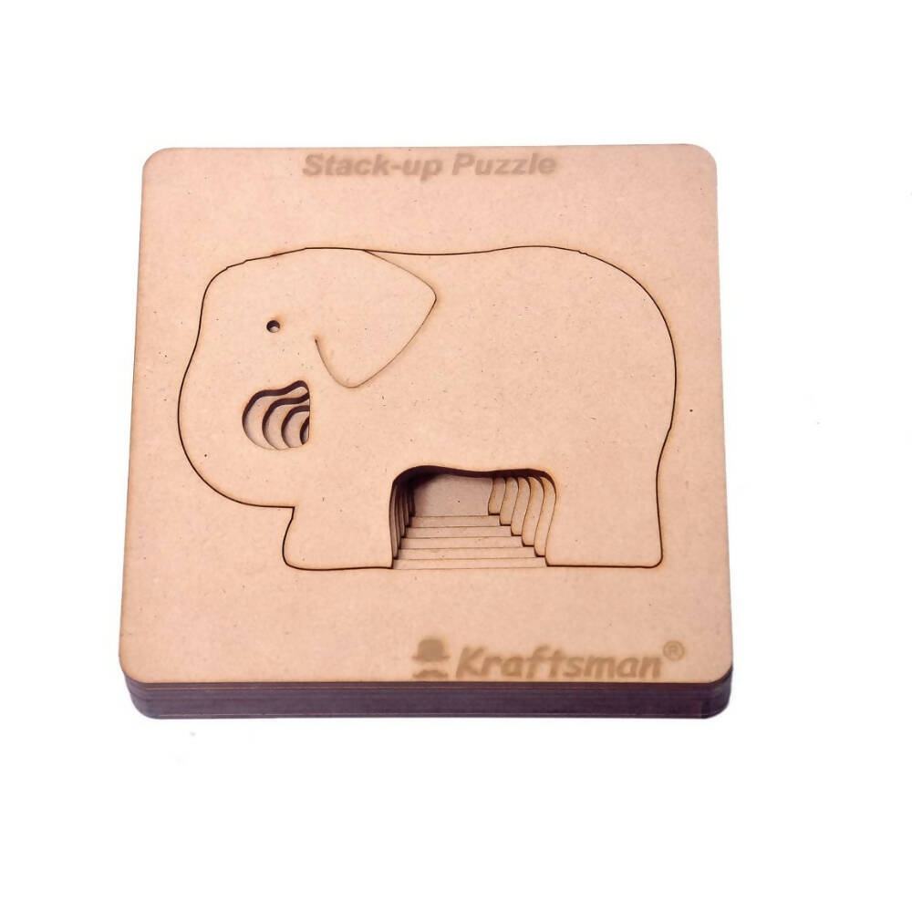 Kraftsman Stack up Puzzles/ Layered Puzzle Elephant Shape for Kids | Color Kit Included | 6 Pieces Puzzle | Grocsy