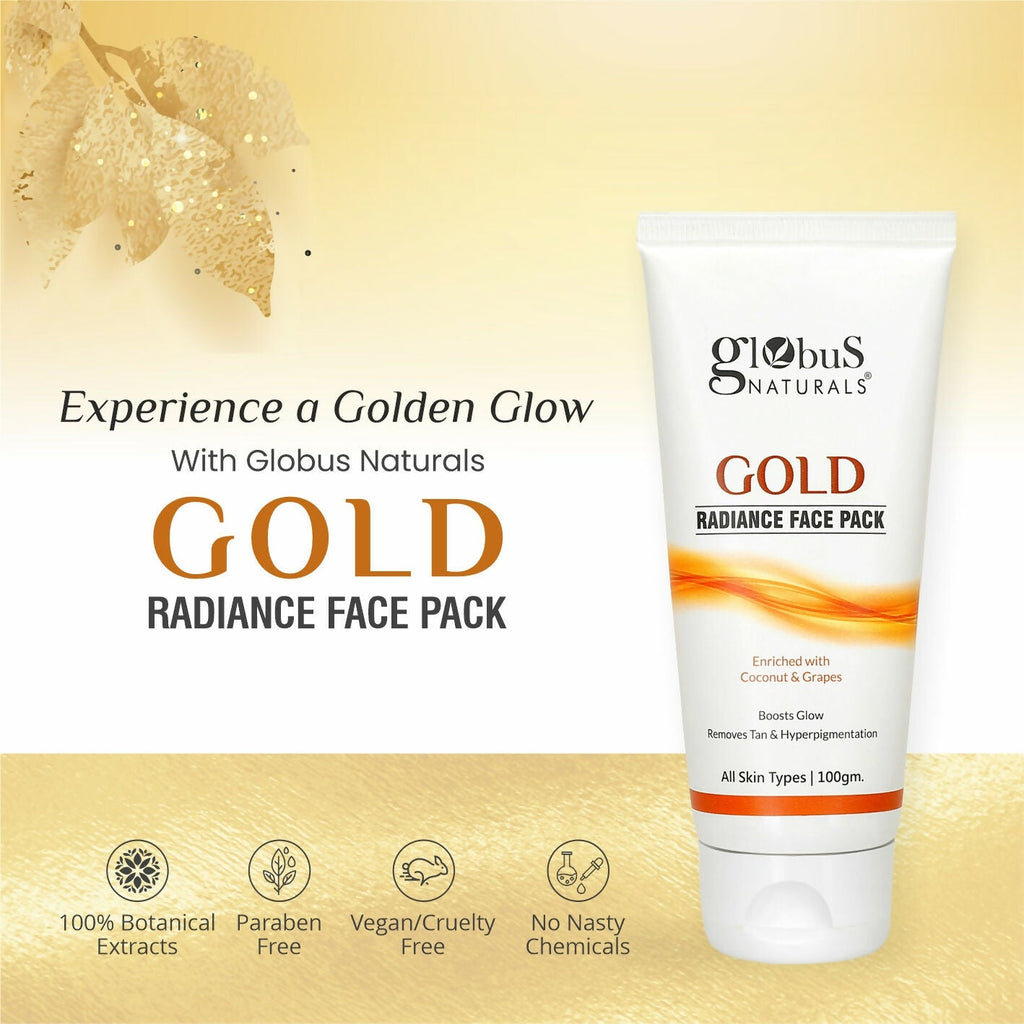 Globus Naturals Gold Radiance Anti Ageing & Brightening Face Pack | Grocsy