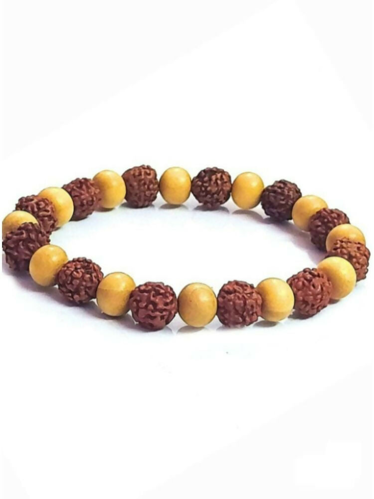 NVR Natural Rudraksha Stretchable Bracelet