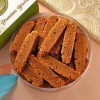 Floral Blue Rakhi N Coffee Biscotti Hamper | Grocsy