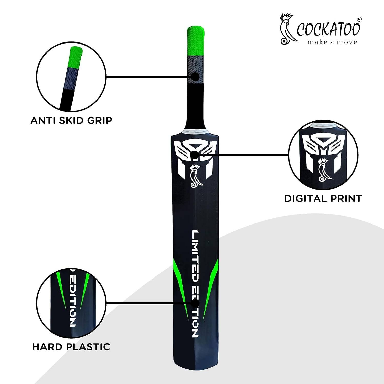 Cockatoo Destructor Plastic Cricket Bat | Grocsy