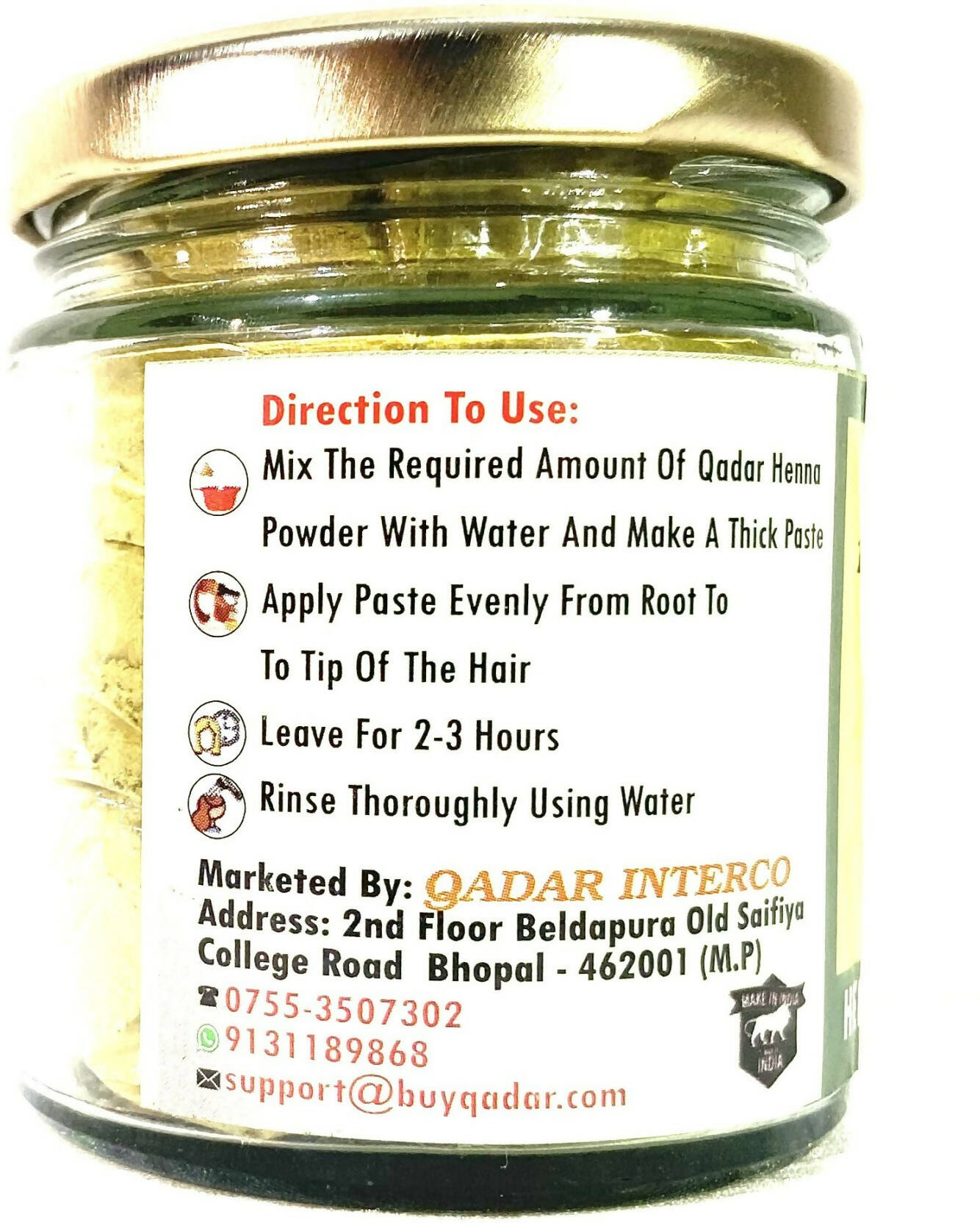 Qadar Pure & Natural Henna Powder | Grocsy