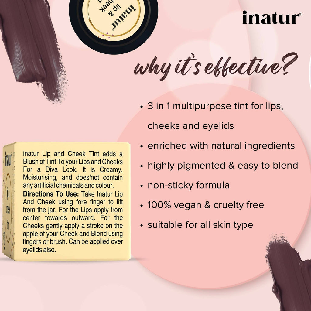 Inatur Lip and Cheek Tint Port Wine | Grocsy