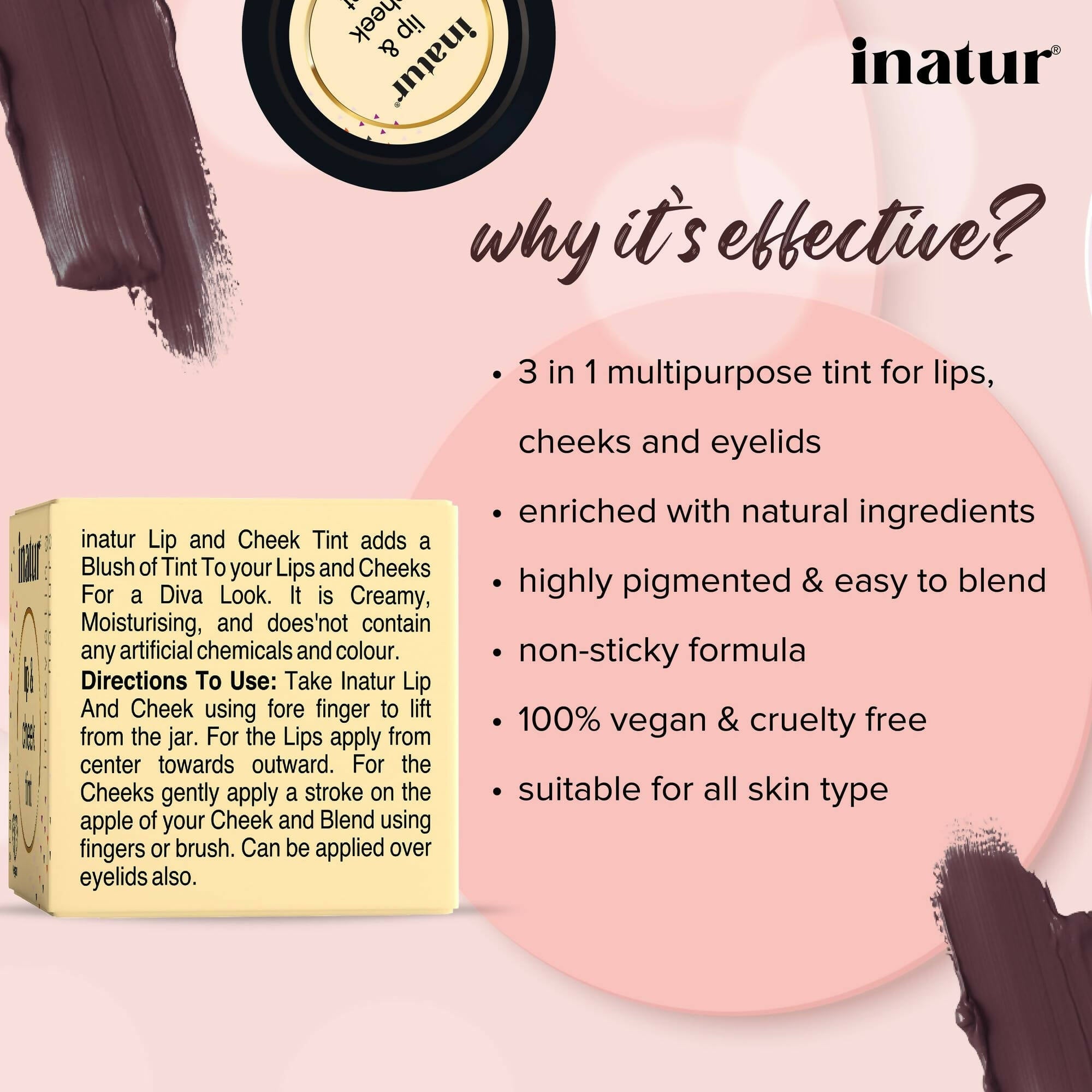 Inatur Lip and Cheek Tint Port Wine | Grocsy