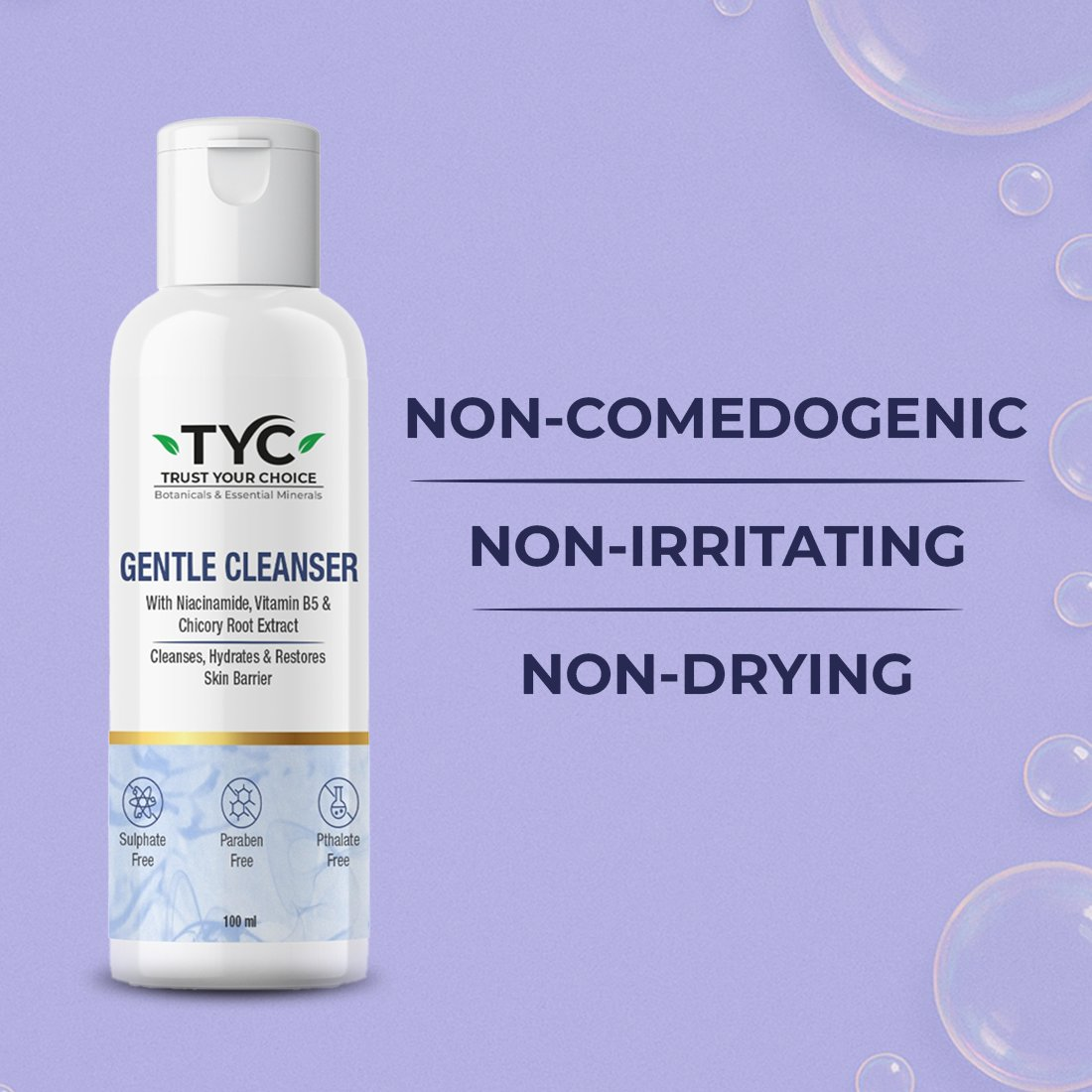 TYC Gentle Cleanser With Niacinamide, Vitamin B5 & Chicory Root Extract | Grocsy