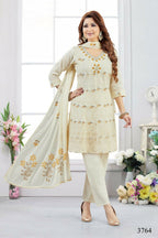 Joban Fashion Cotton Beige Color Kurta Set | Grocsy