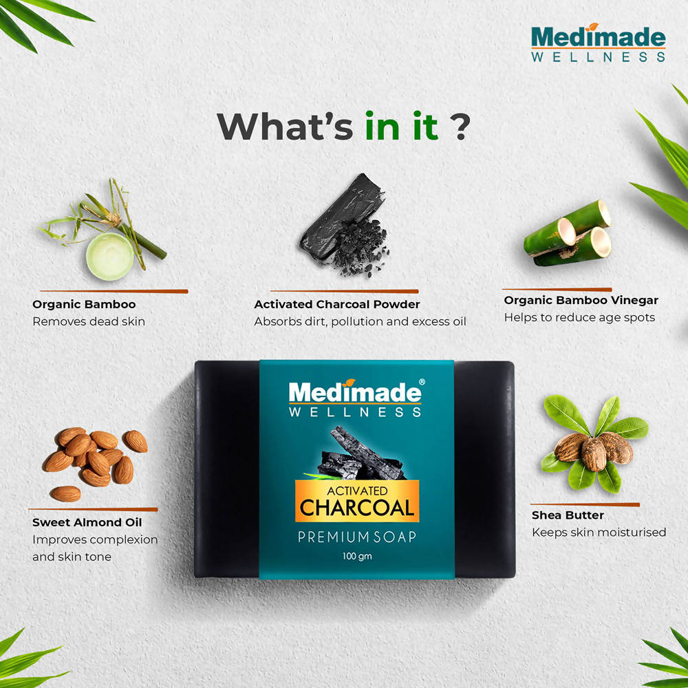 Medimade Wellness Activated Charcoal Premium Soap | Grocsy