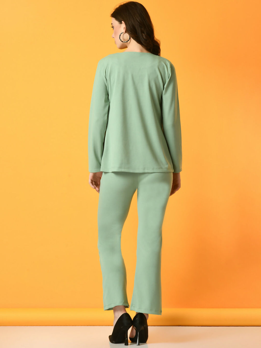 Myshka Women's Green Solid Jacket | Grocsy