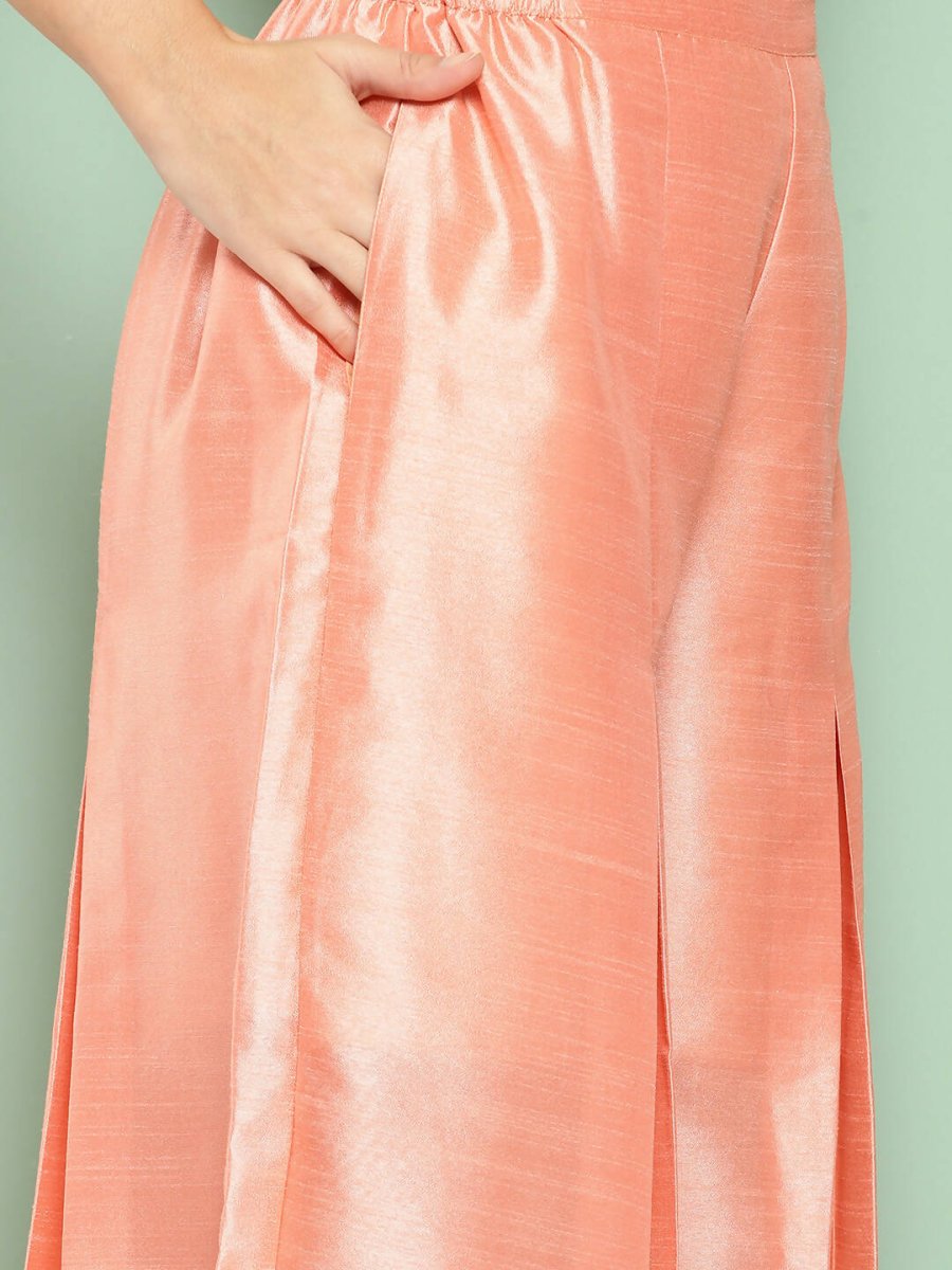 Ahalyaa Women's Traditional Wear Co-ods - Peach | Grocsy