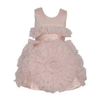Asmaani Baby Girl's Beige Color Satin Knee Length Frock (AS-DRESS-22031) | Grocsy