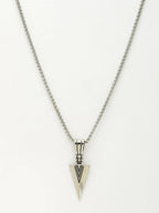 NVR Men's Silver-Plated Arrow-Shaped Pendant With Chain | Grocsy