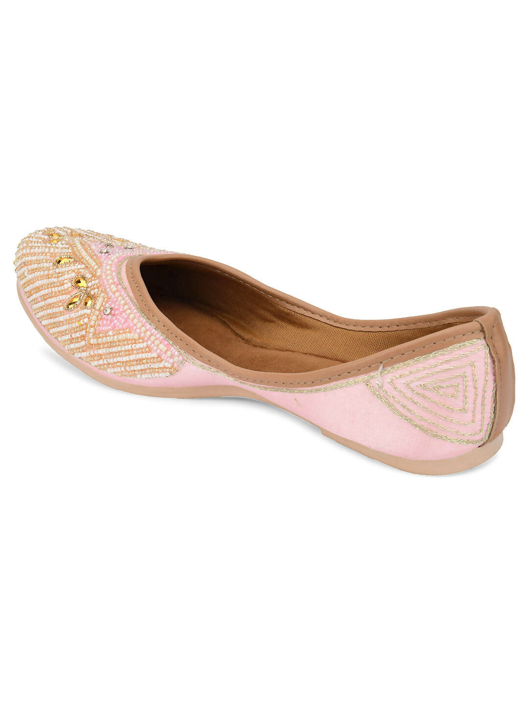 Desi Colour Women Indian Ethnic Footwear-Pink Pearl | Grocsy