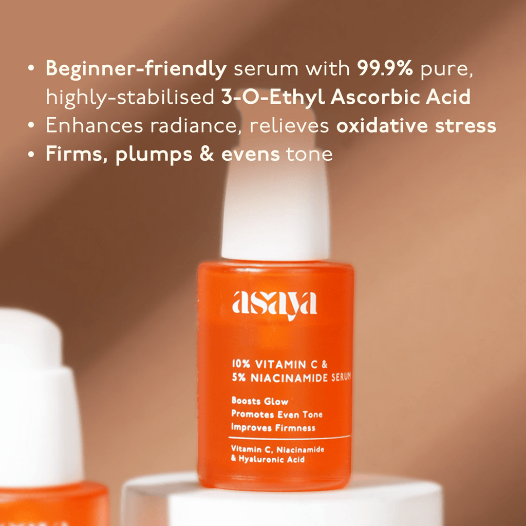 Asaya 10% Vitamin C Serum With 5% Niacinamide & Antioxidant Face Serum For Glowing Skin & Dullness | Grocsy