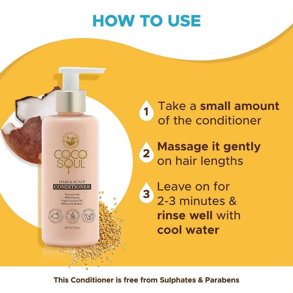 Coco Soul Hair & Scalp Conditioner with Coconut, Hibiscus & Brahmi | Grocsy
