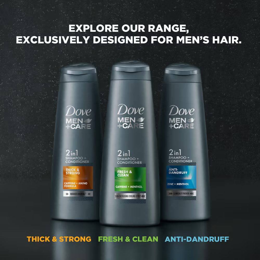 Dove Men +Care Fresh & Clean 2 In 1 Shampoo + Conditioner | Grocsy