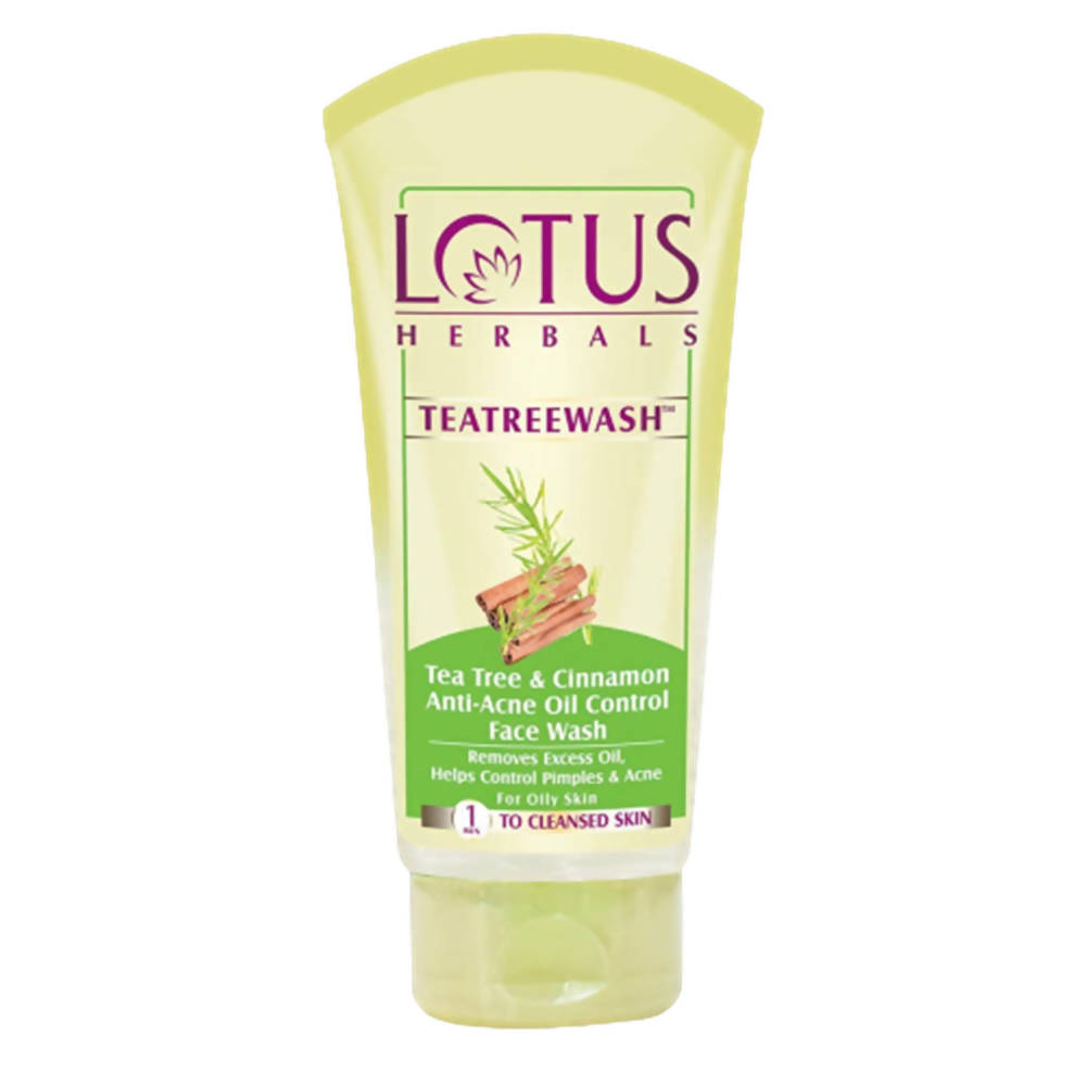 Lotus Herbals Teatreewash Tea Tree & Cinnamon Anti-Acne Oil Control Face wash | Grocsy