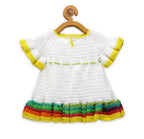 Chutput Kids White Ice Cream Design Solid Wool Frock | Grocsy