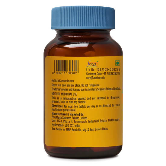 Zeroharm Holistic Curcumin with Piperine Tablets | Grocsy