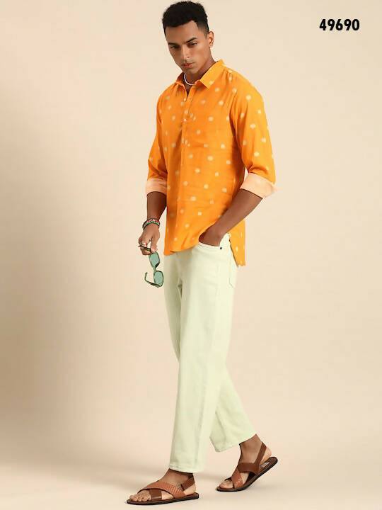 Mustard Men Pure Cotton Relaxed Opaque Printed Casual Shirt - Mahotsav | Grocsy