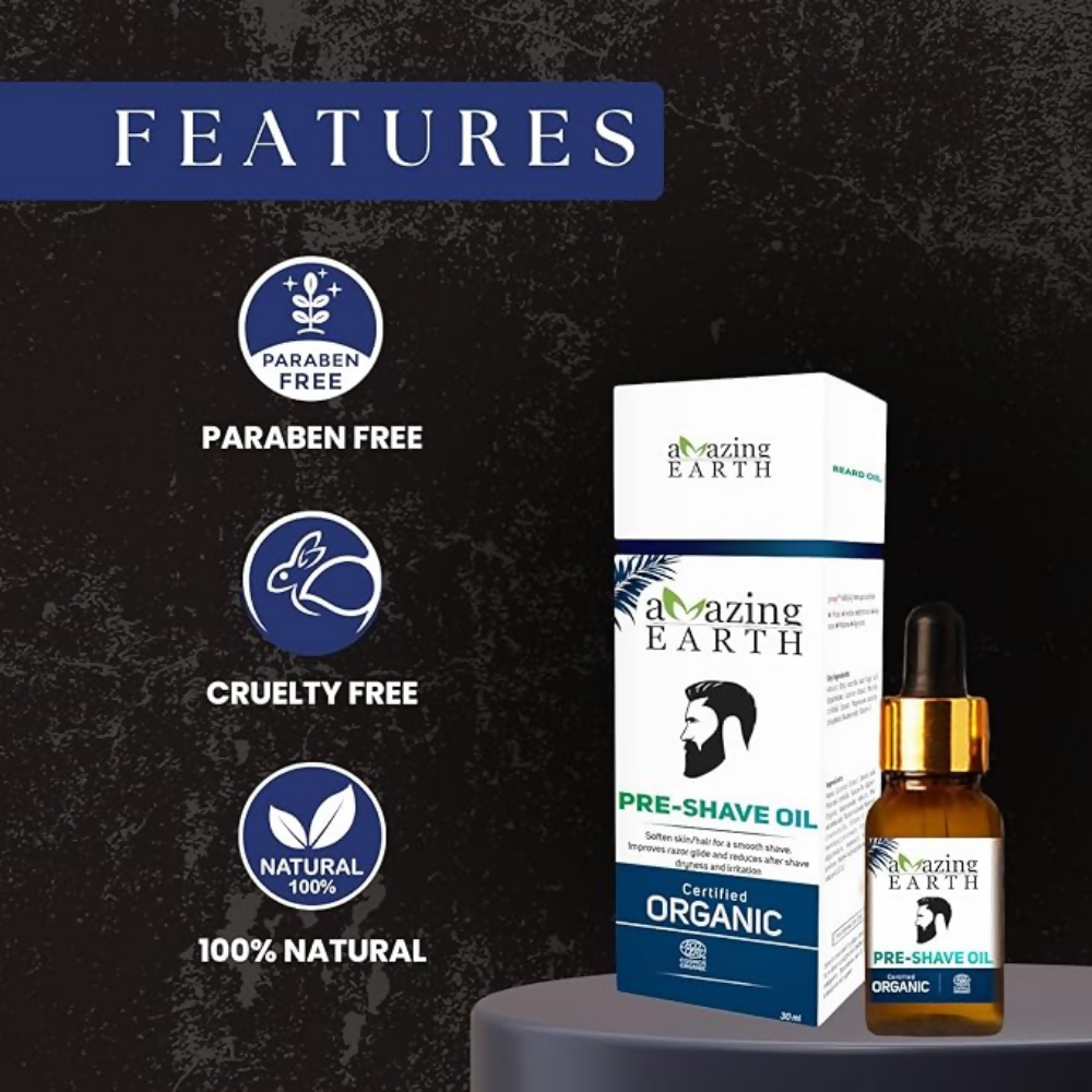Amazing Earth Certified Organic Pre-Shave Oil | Grocsy