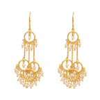 Nuyug 18k Golden Ring Pearl Drops Anti Tarnish Earrings | Grocsy