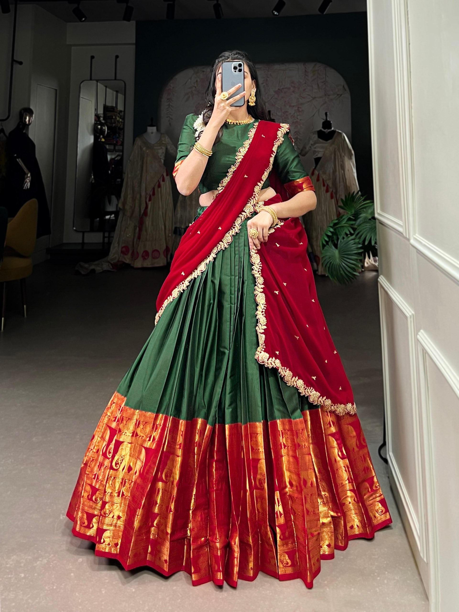 Lehenga Mart Designer Wedding Lehenga Choli For Women - Green | Grocsy