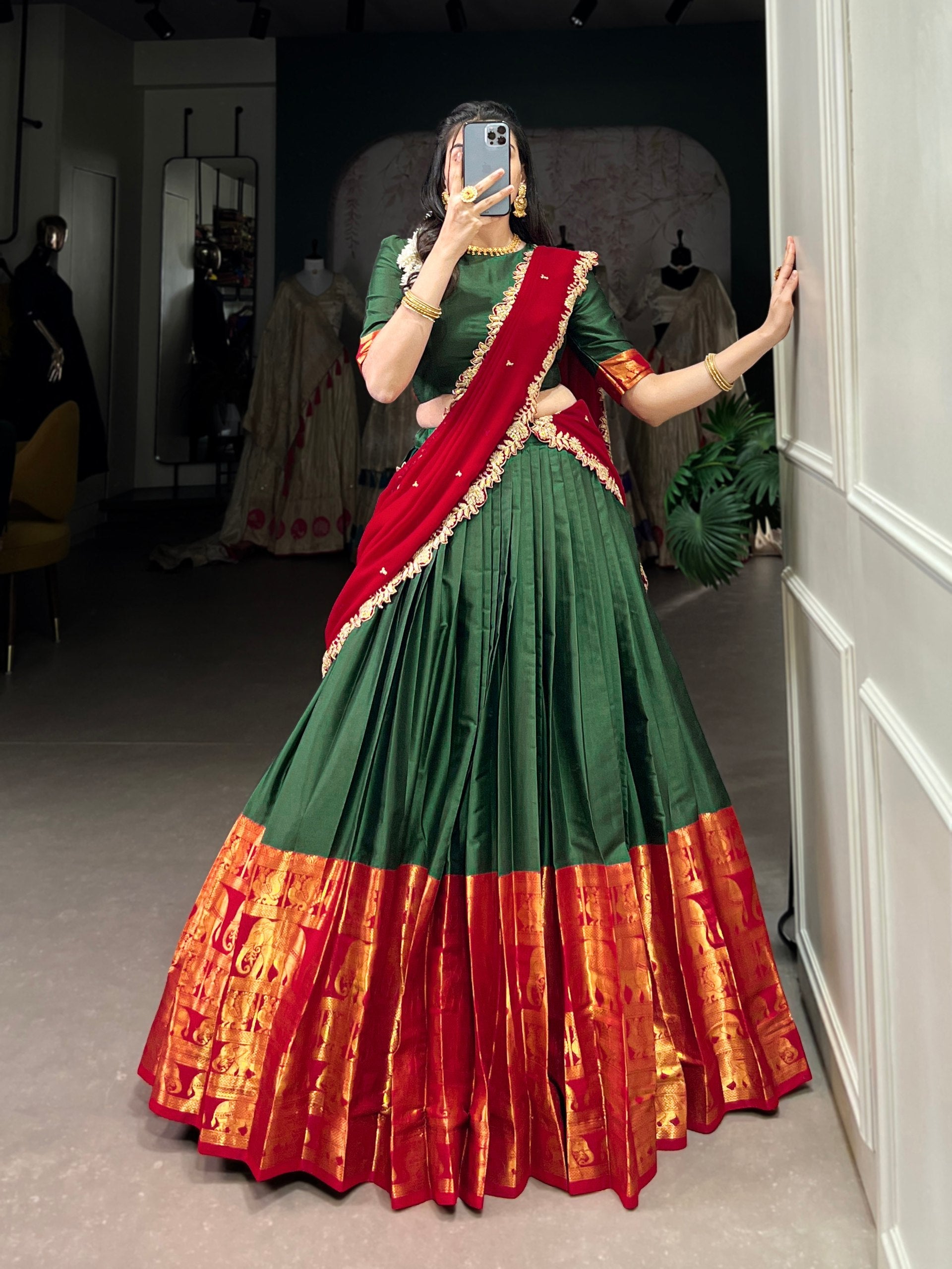 Lehenga Mart Designer Wedding Lehenga Choli For Women - Green | Grocsy
