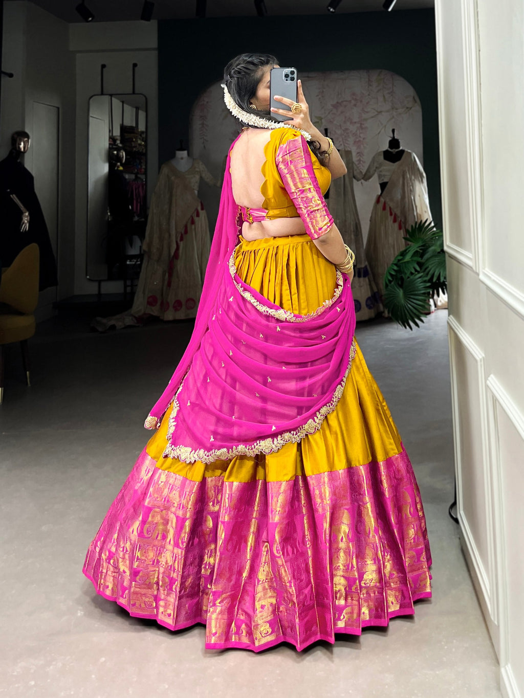 Lehenga Mart Designer Wedding Lehenga Choli For Women - Mustard | Grocsy