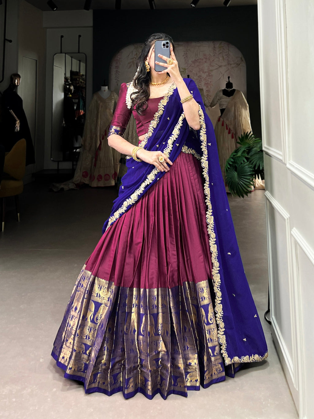 Lehenga Mart Designer Wedding Lehenga Choli For Women - Purple | Grocsy