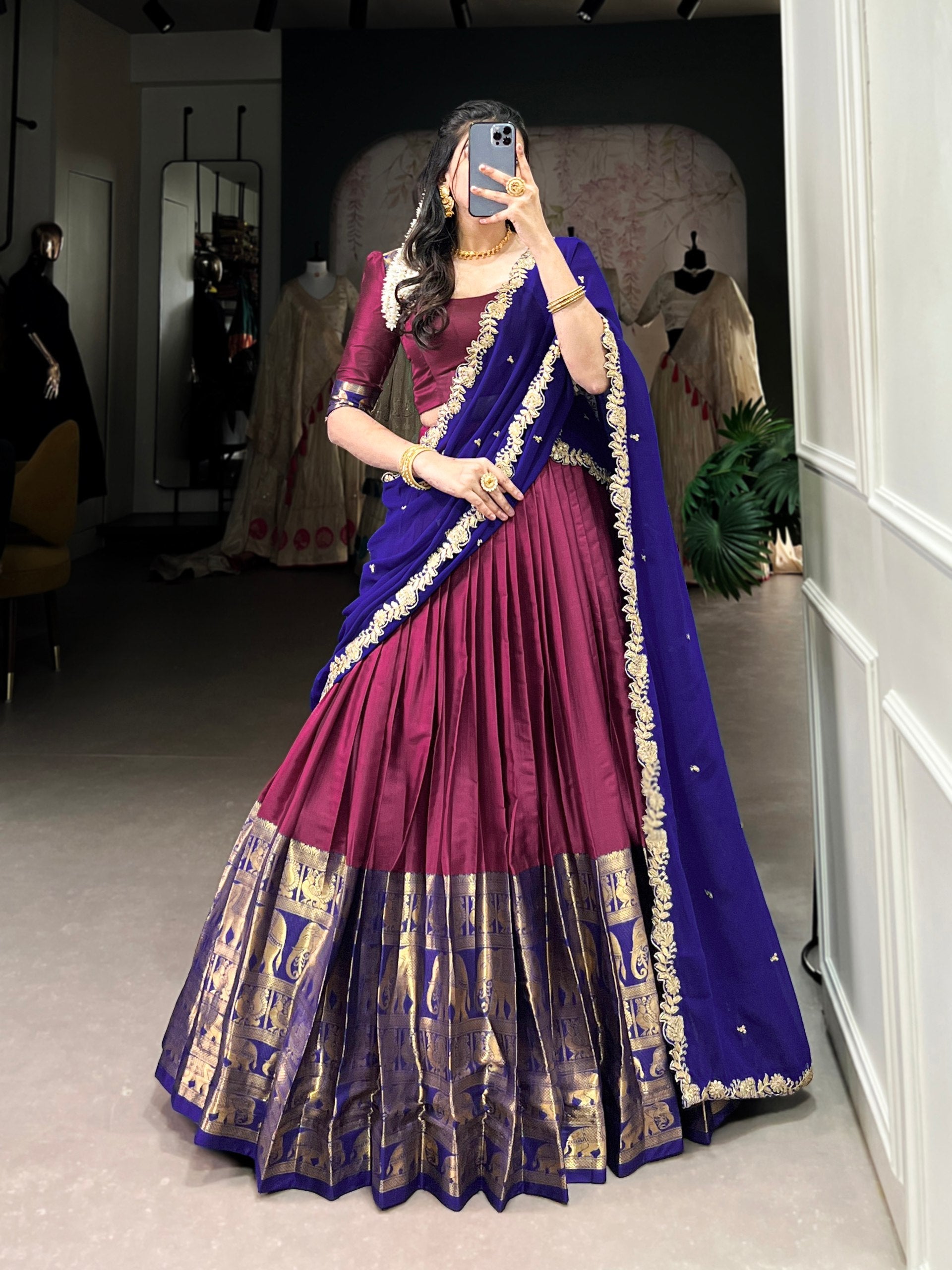 Lehenga Mart Designer Wedding Lehenga Choli For Women - Purple | Grocsy