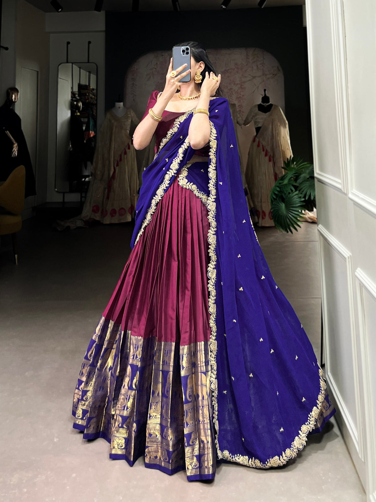 Lehenga Mart Designer Wedding Lehenga Choli For Women - Purple | Grocsy