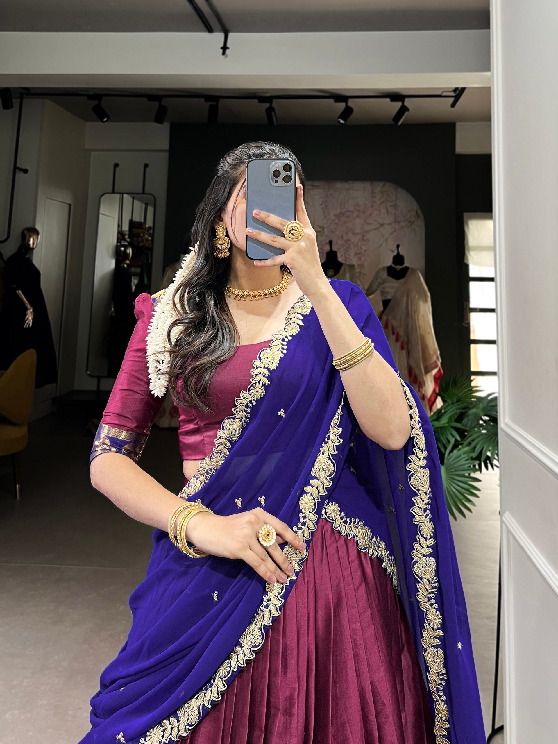Lehenga Mart Designer Wedding Lehenga Choli For Women - Purple | Grocsy