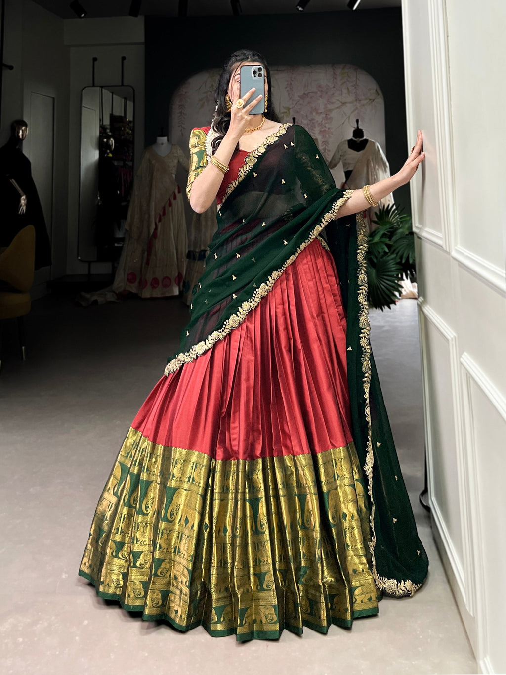 Lehenga Mart Designer Wedding Lehenga Choli For Women - Red | Grocsy