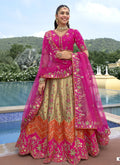 Vegaa Fashion Multicolor Silk Embroidered & Hand Work Wedding Wear Lehenga Choli | Grocsy