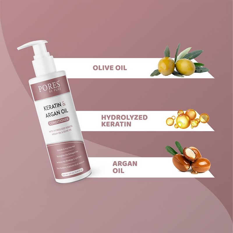 Pores Be Pure Keratin & Argan Oil Hair Conditioner | Grocsy