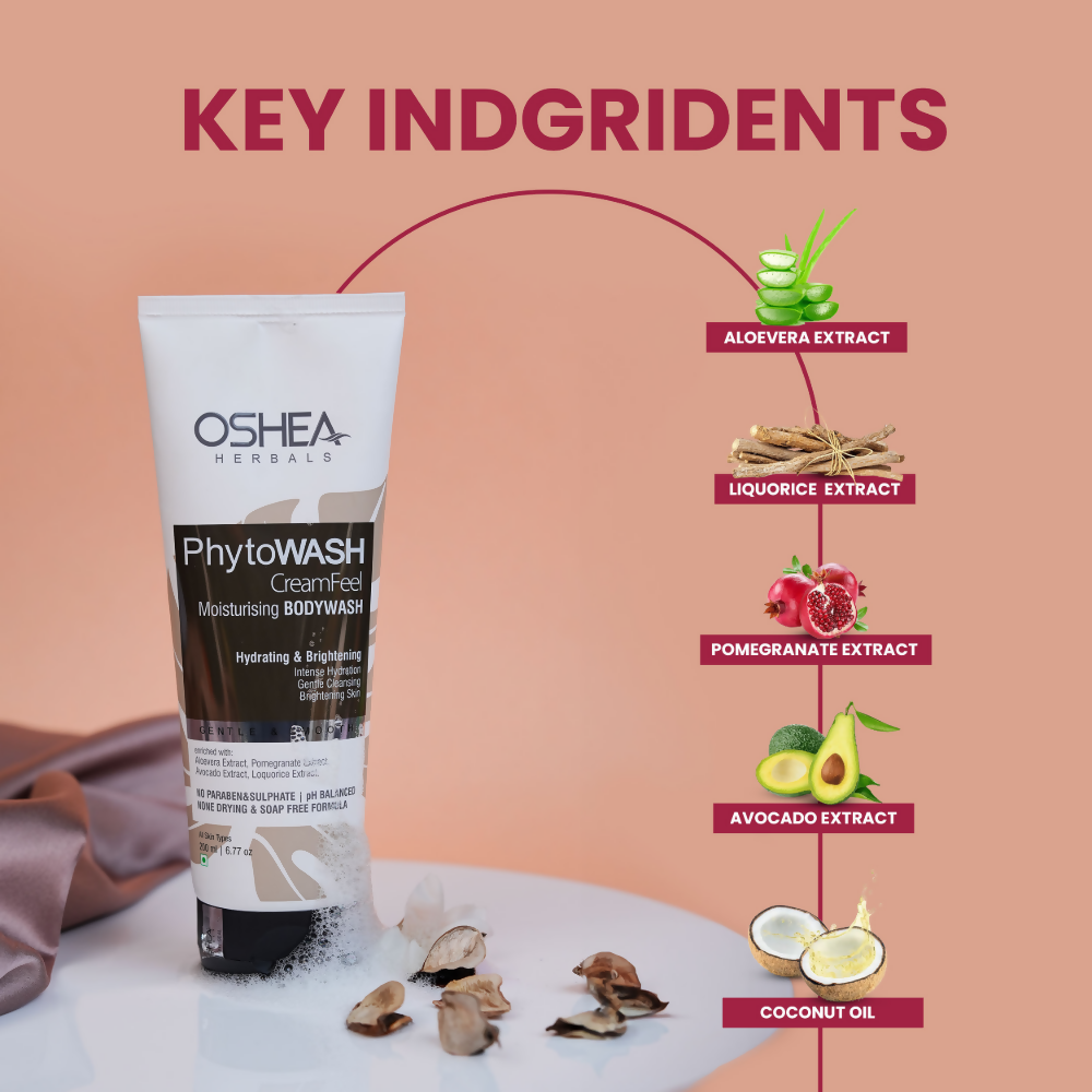 Oshea Herbals Phytowash Cream Feel Moisturising Body Wash | Grocsy