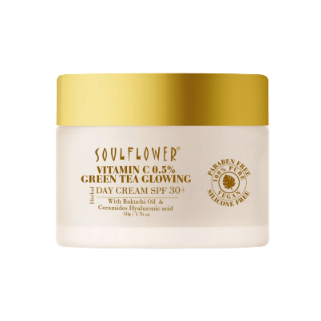 Soulflower Vitamin C Green Tea Glowing Day Cream | Grocsy