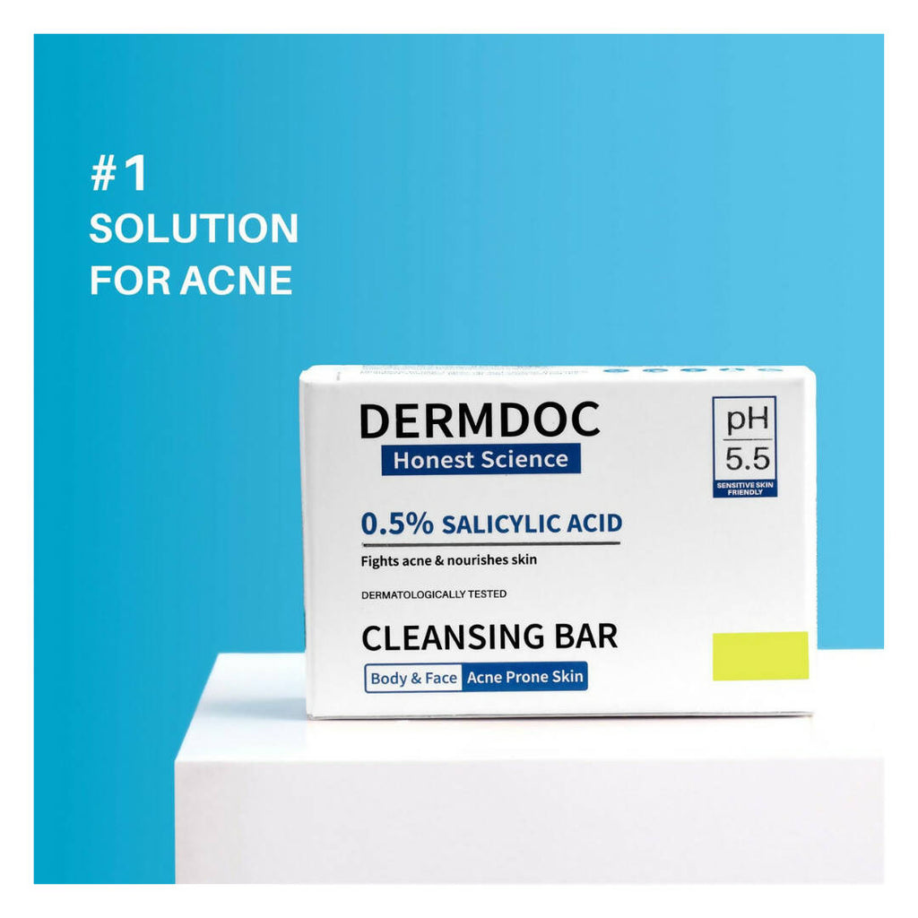 Dermdoc 0.5% Salicylic Acid Cleansing Bar, Deeply Cleanses & Nourishes Skin, All skin Types | Grocsy