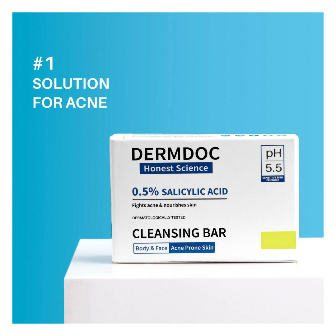 Dermdoc 0.5% Salicylic Acid Cleansing Bar, Deeply Cleanses & Nourishes Skin, All skin Types | Grocsy